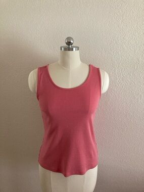 Lands' End Salmon Pink Scoop Neck Tank Top